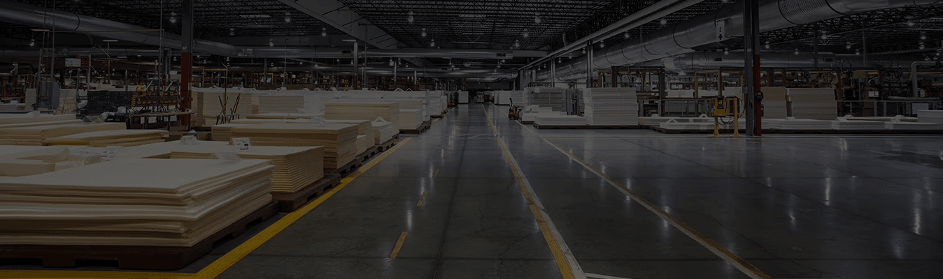inside of a Tempur-Pedic mattress manufacturing plant